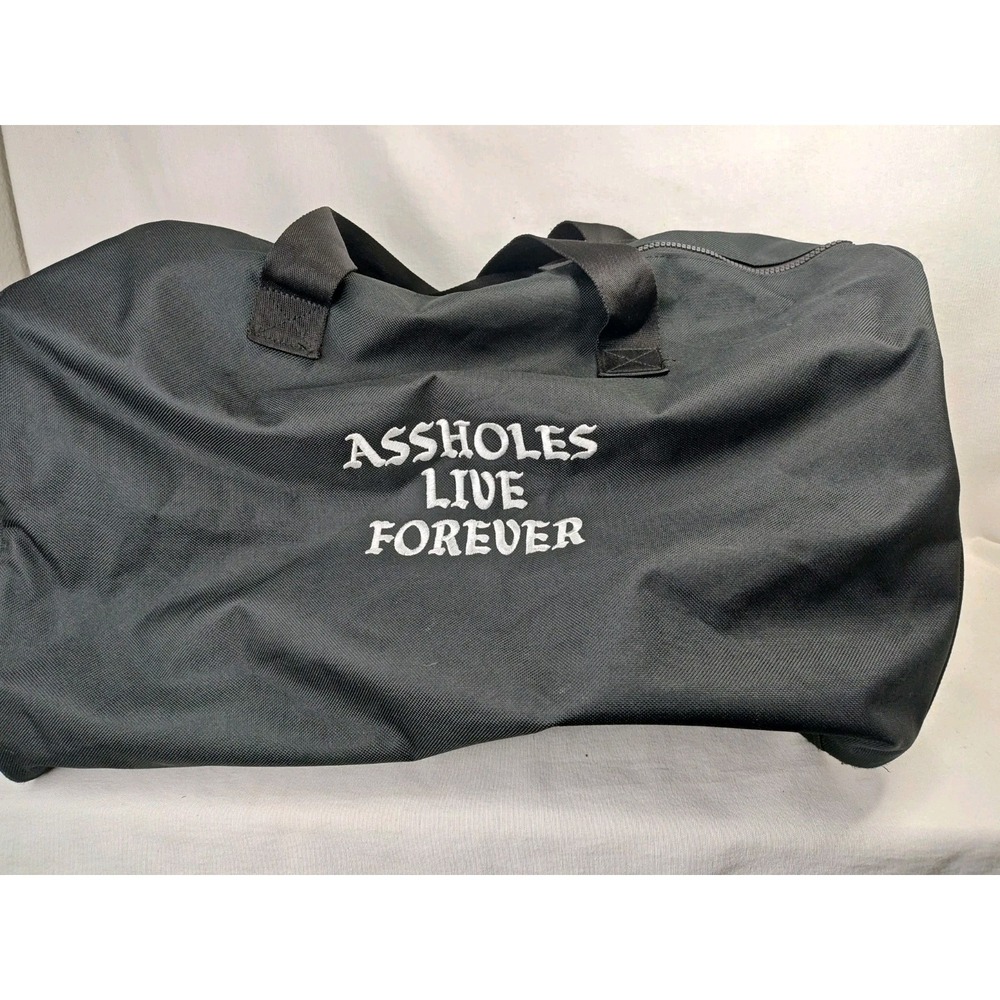 ASSHOLES*S LIVE‎ FOREVER "WALK OF SHAME" Black Travel Black Medium duffle bag